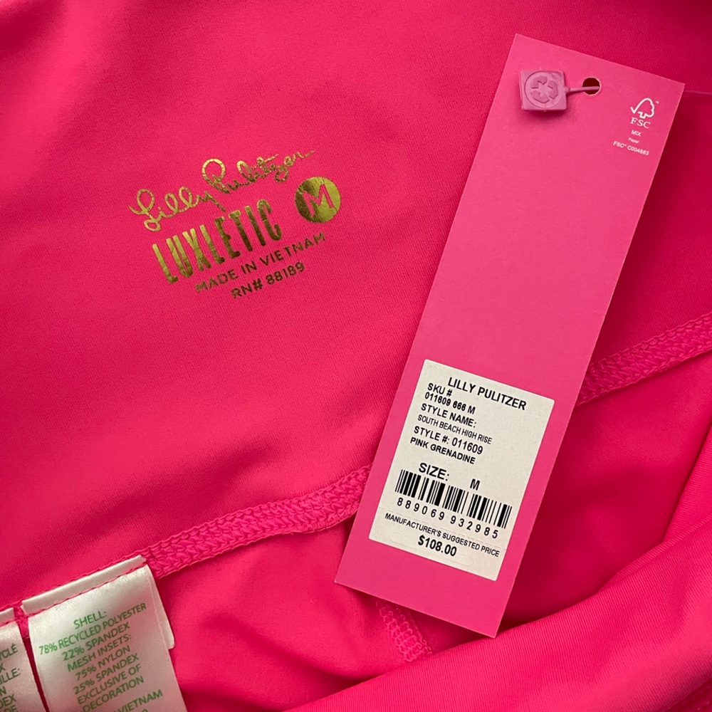 *NWT* Lilly Pulitzer UPF 50+ Luxletic 24" South Beach High Rise Midi Legging - Picture 9 of 12